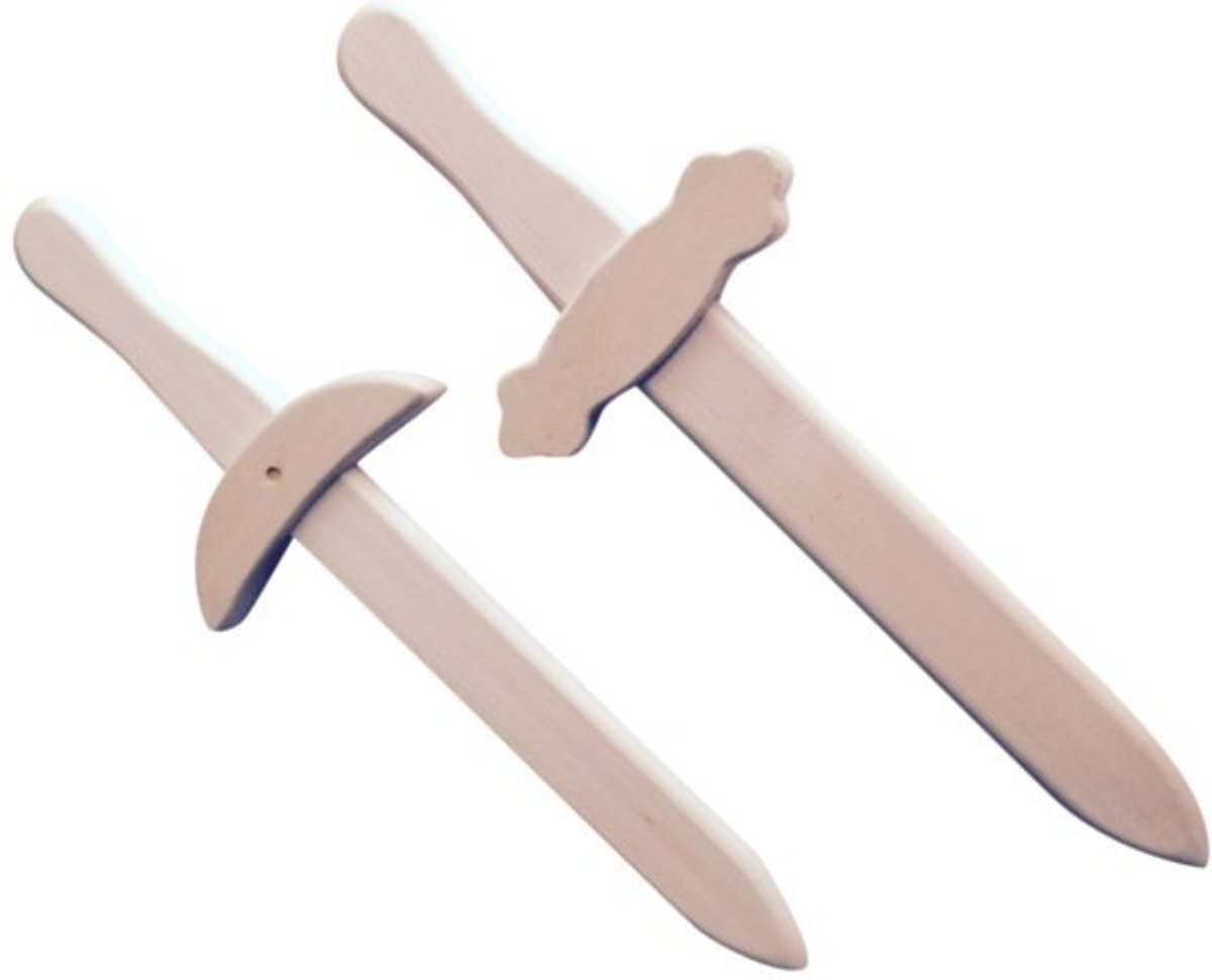 Houten Piratenmessen 34 cm | 2 Stuks